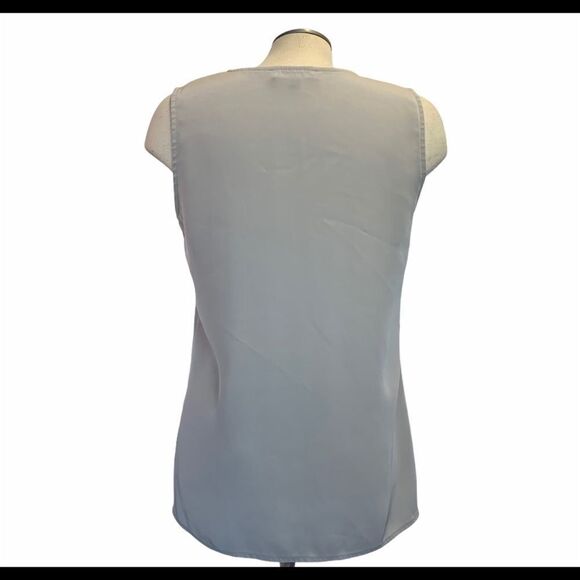 Melanie Lyne gray tank top blouse ruffle front Sz8 - Picture 3 of 6